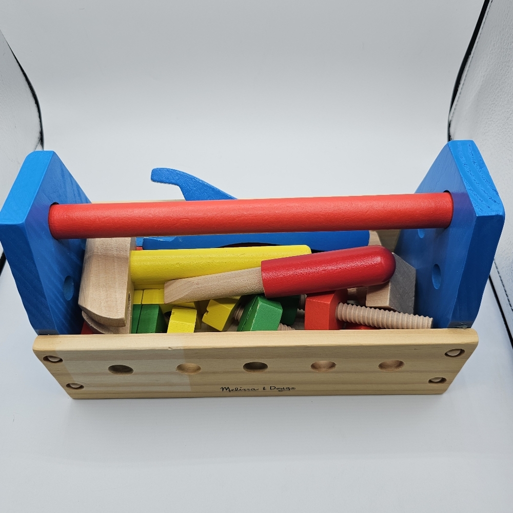 Melissa & Doug Take-Along Tool Kit Wooden Toy Missing Wrench And 2 Other Pieces